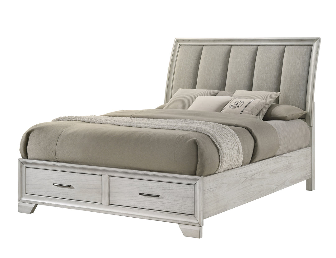 Jaymes White Mist Storage Platform Bed