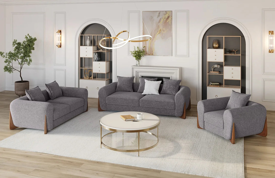 Stylus Pewter Sofa Set