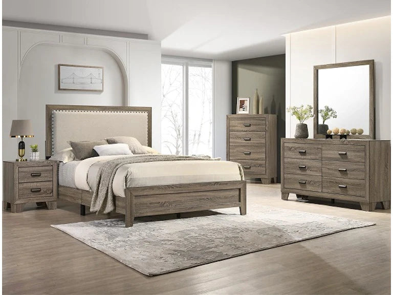 Millie Upholstered Grey Bedroom Set