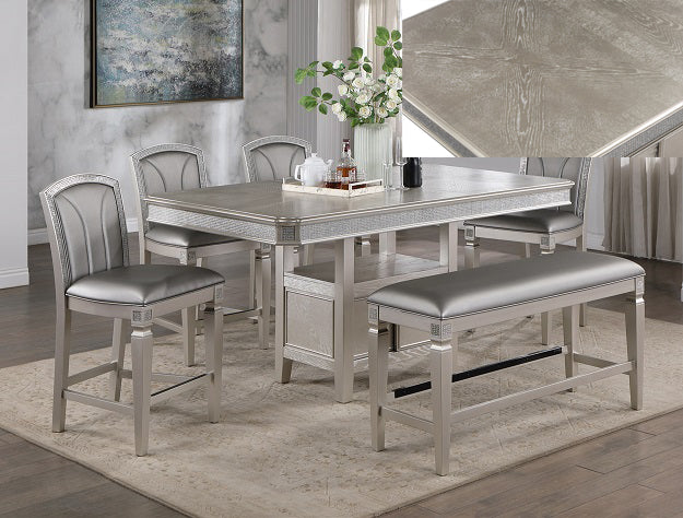 Klina Champagne Counter Height Set