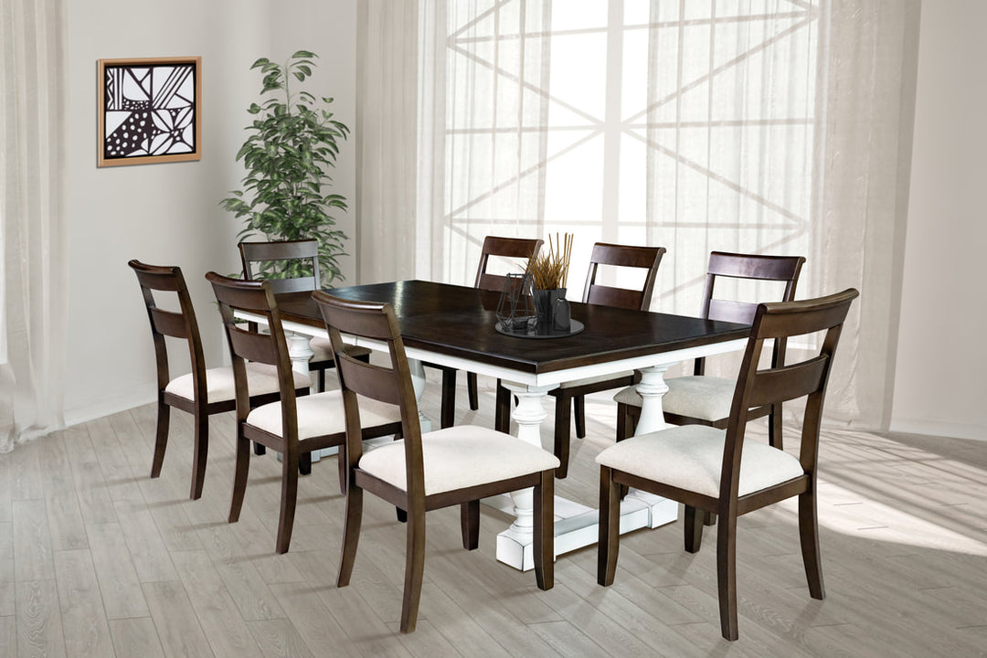 Thomas White/Brown 9-Piece Dining Room Set