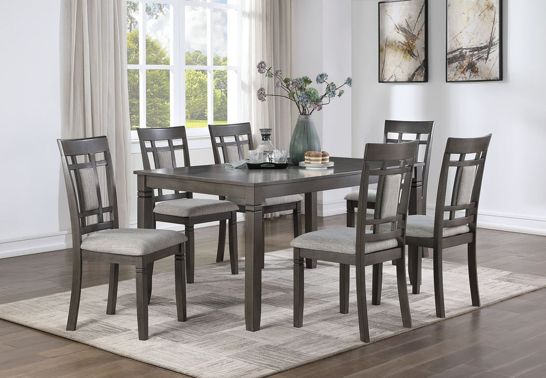 Dona Gray 7-Piece Dining Room Set D2020