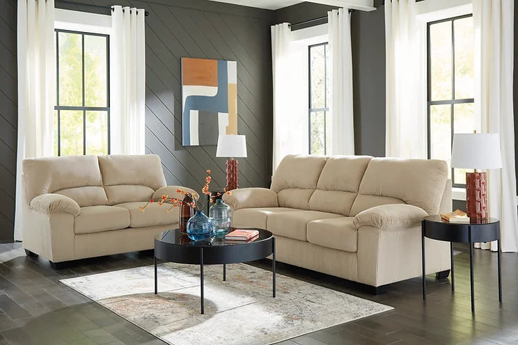 Simplejoy Sand 2PC Sofa & Loveseat Set