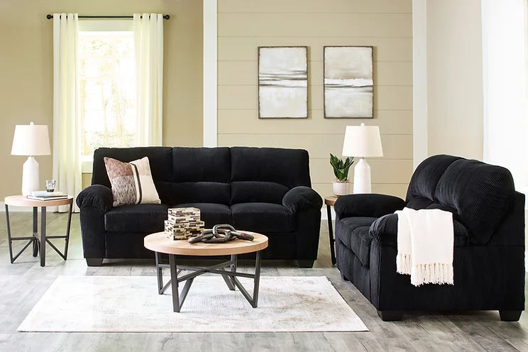 Simplejoy Onyx 2PC Sofa & Loveseat Set