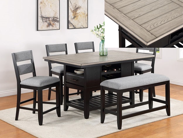 Frey Black/Gray Counter Height Set