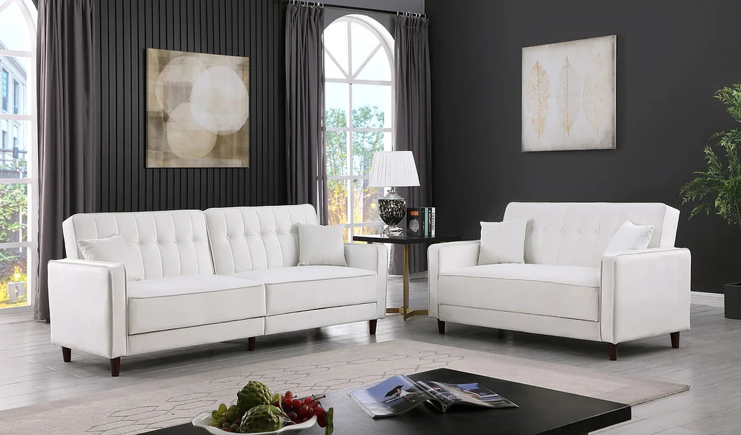 Cozy Adjustable Bed Cream Sofa & Loveseat