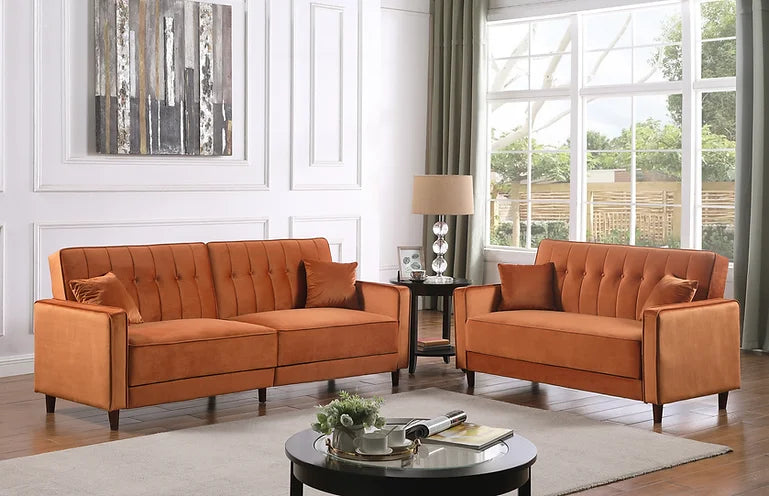 Cozy Adjustable Bed Rust Sofa & Loveseat