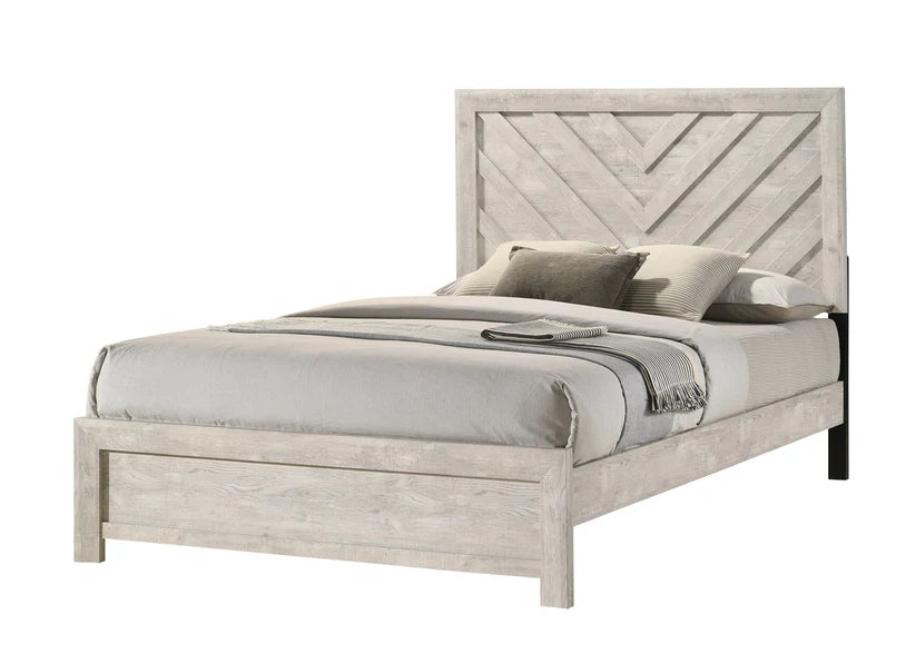 Valor Beige Finish Panel Bed