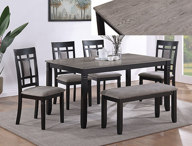 Light Grey Paige 6-Piece Dining Table