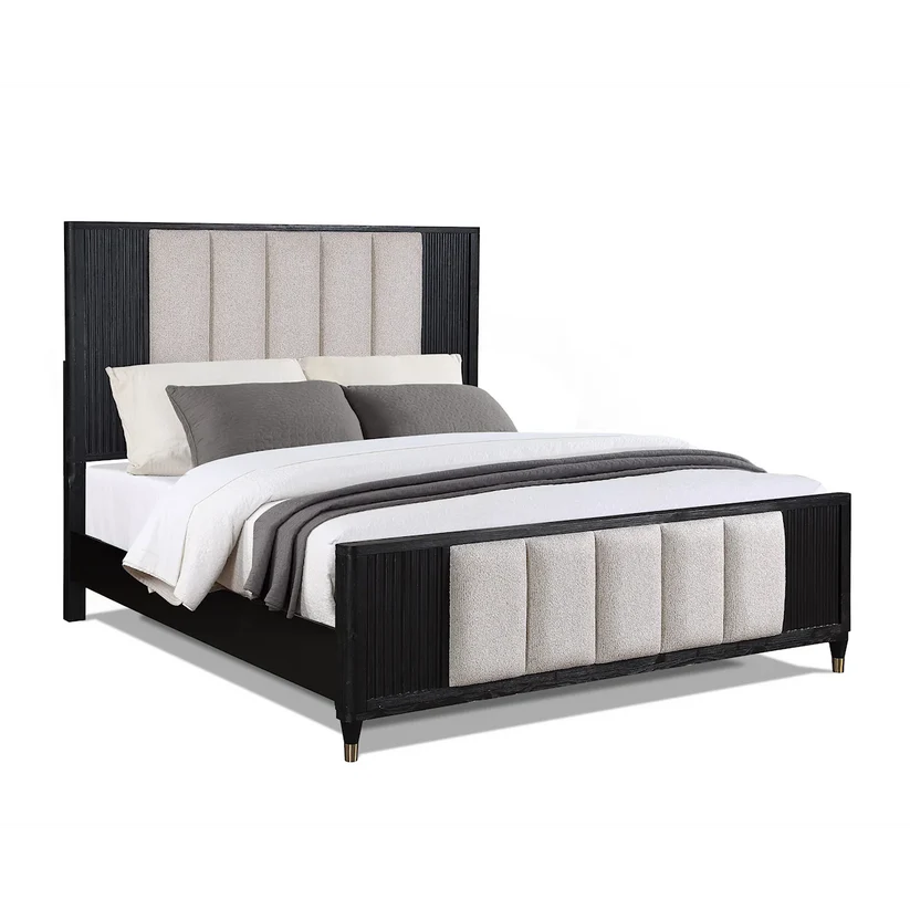 Kara Black Panel Bed