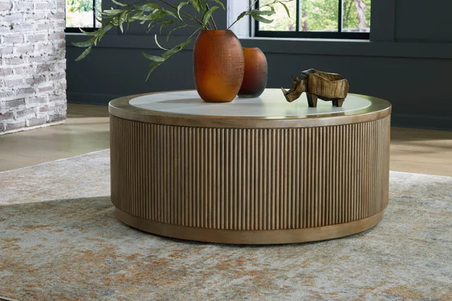 Luna Light Brown/White Cocktail Table