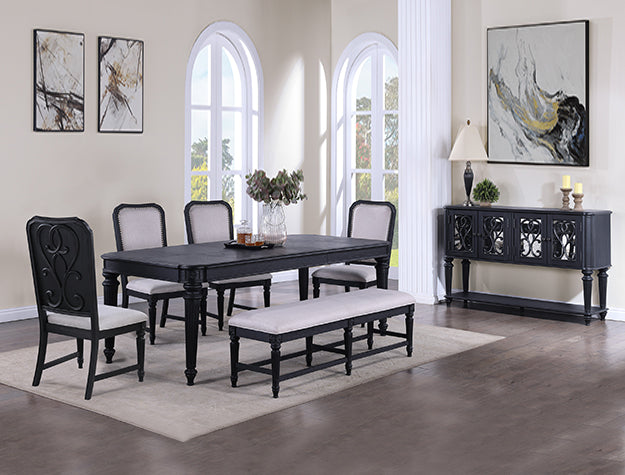 Kingsbury Black/Gray Dining Room Set