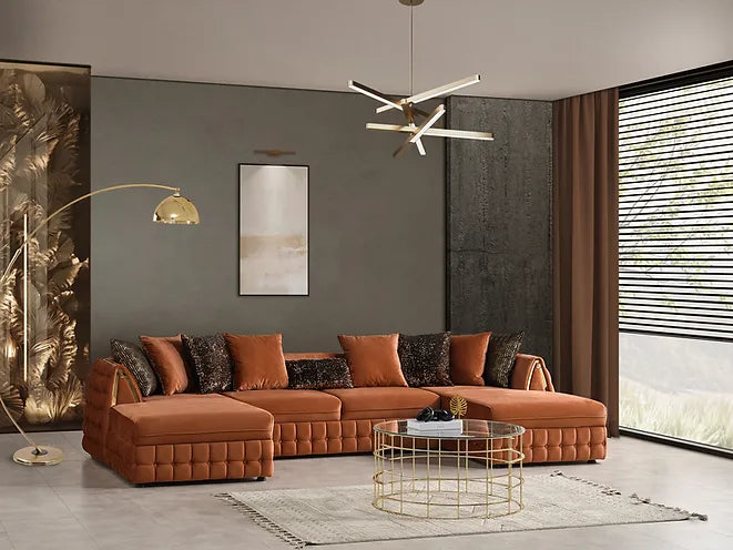 Sicilya Rust Orange Sectional