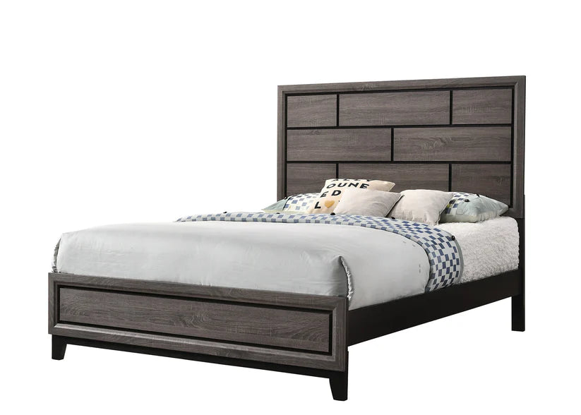 Akerson Grey Panel Bed