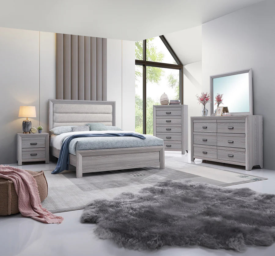 Adelaide Driftwood Upholstered Panel Youth Bedroom Set