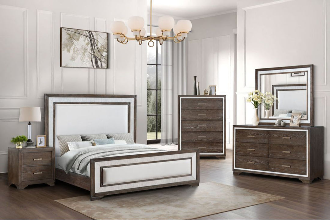 Boson 4-Piece Bedroom Set (Bed, Dresser, Mirror & Nightstand)