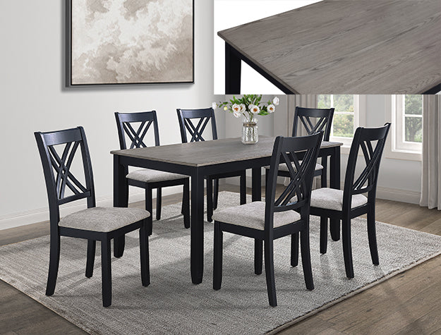 Eloise Light Grey 7-Piece Dining Table