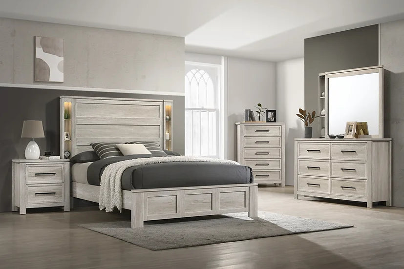 Mariana White-wash Panel Bedroom Set