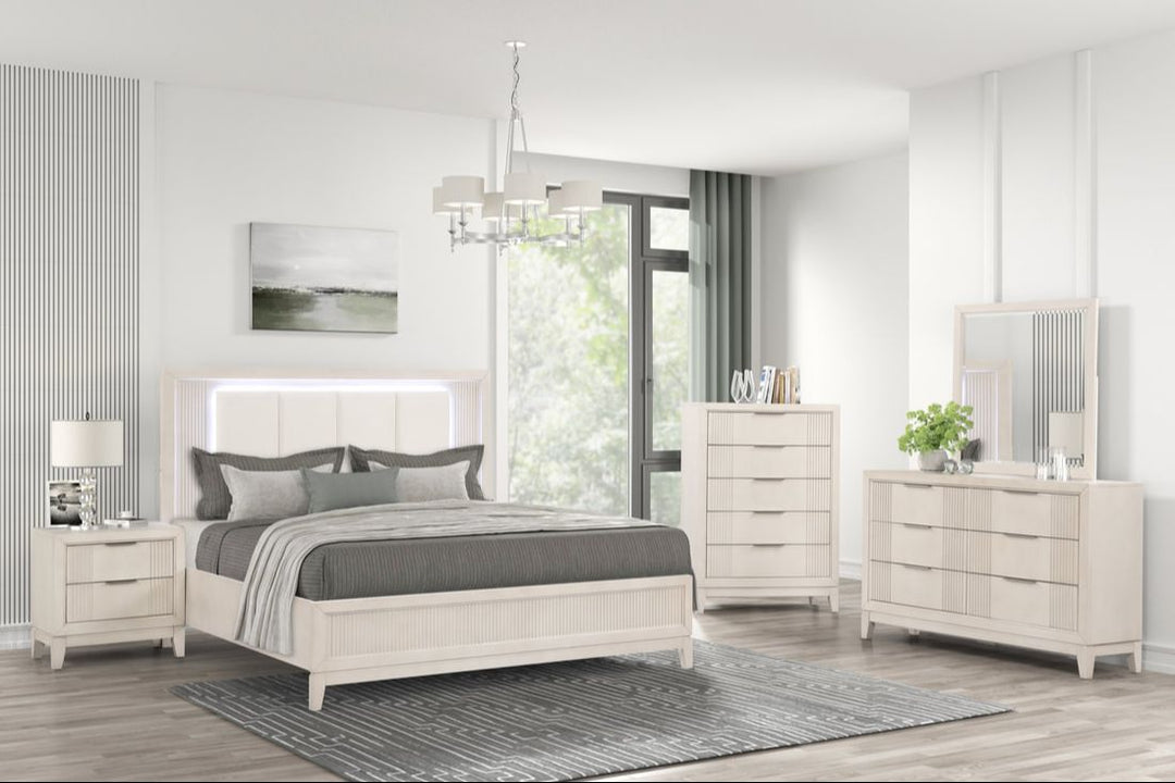 Uptown 4-Piece Bedroom Set (Bed, Dresser, Mirror & Nightstand)