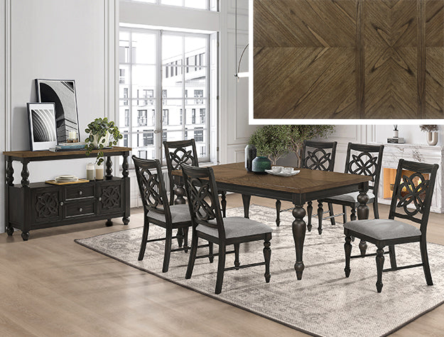 Hilara Espresso/Brown Extendable Dining Set