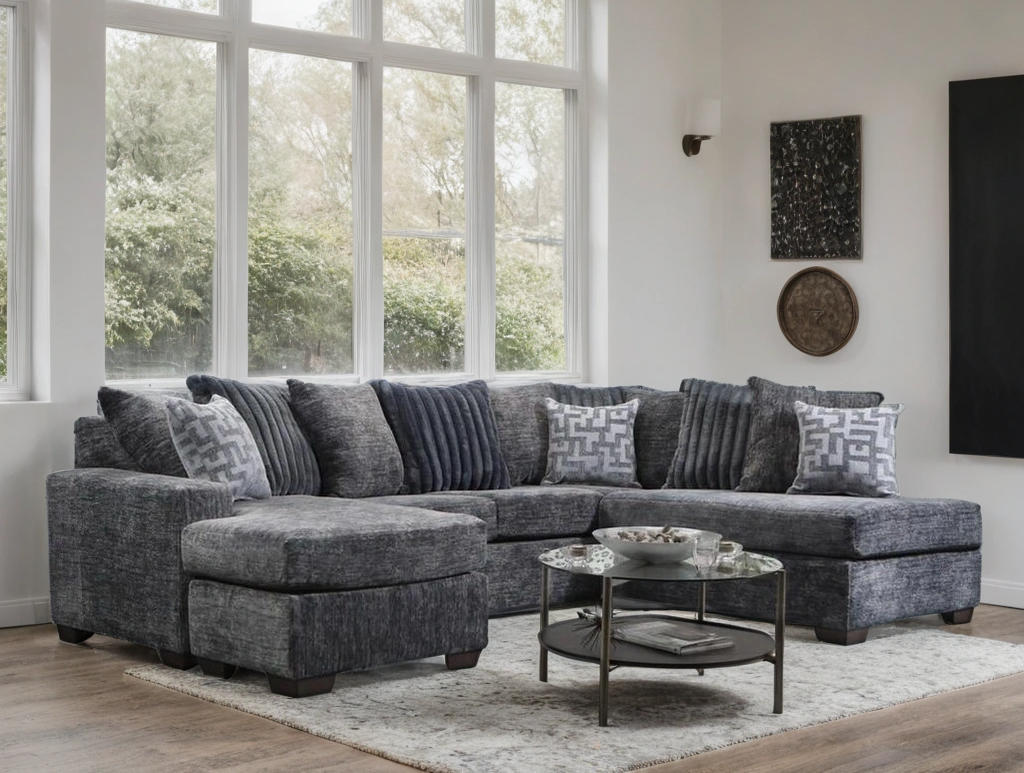 Nancy Galatic Charcoal Sectional Sofa