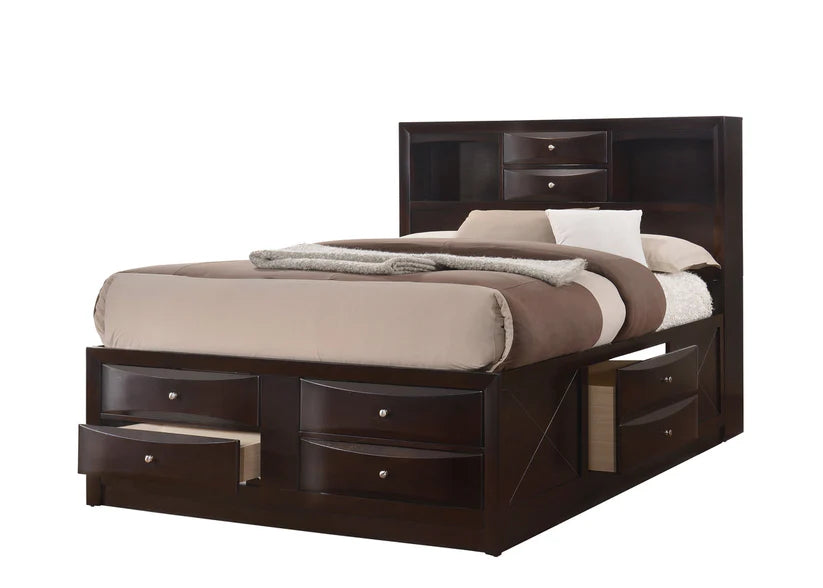 Emily Dark Cherry Storage Platform Bed