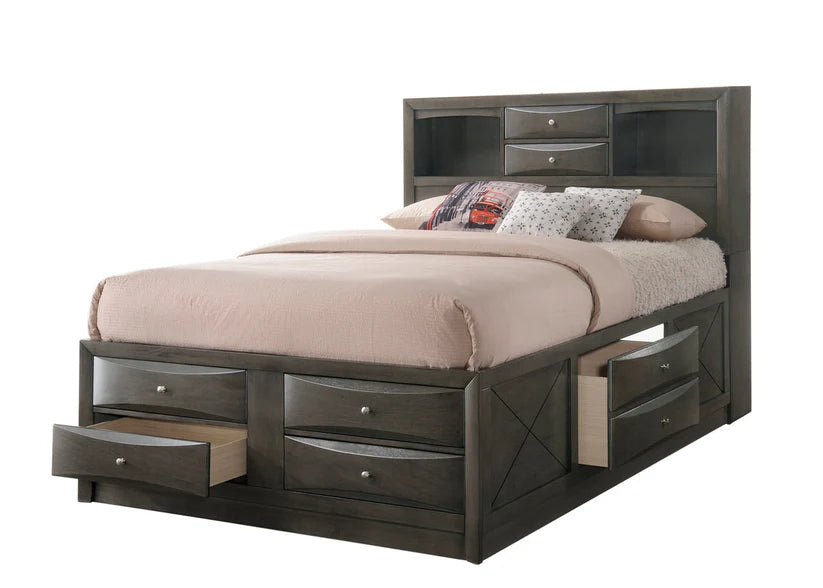 Emily Gray Storage Platform Bed