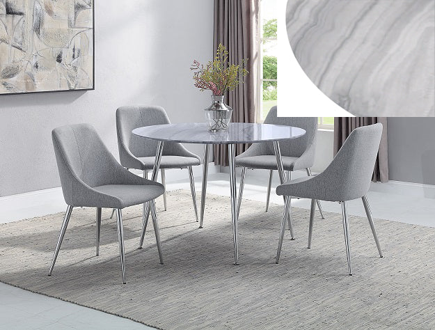 Tola Silver 5-Piece Round Dining Set