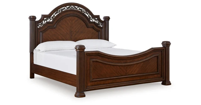 Brown 5-Piece Bedroom Set (Bed, Dresser, Mirror, Chest & Nightstand)