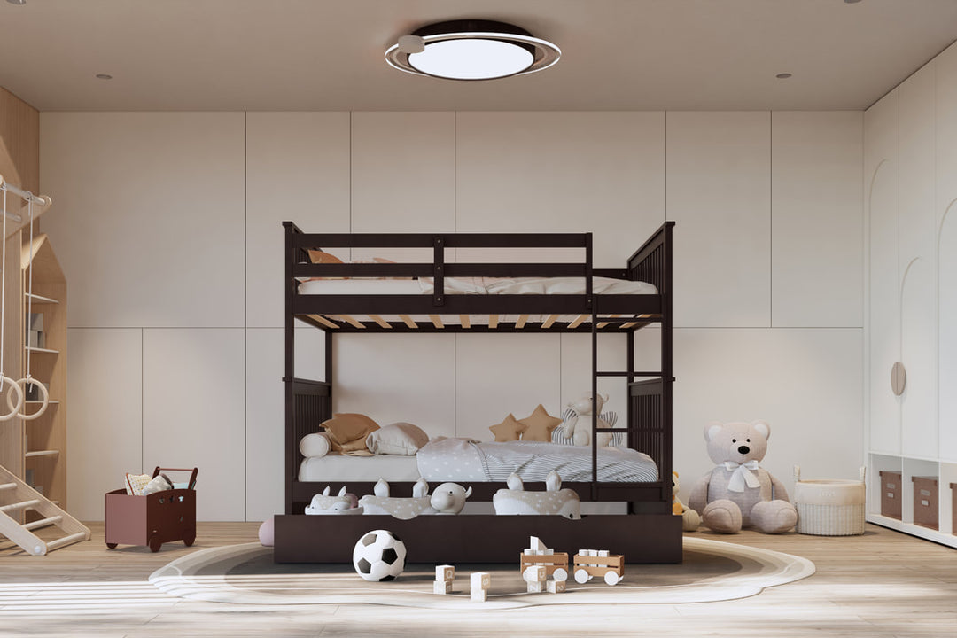 Espresso Full / Full Bunk Bed with Twin Trundle