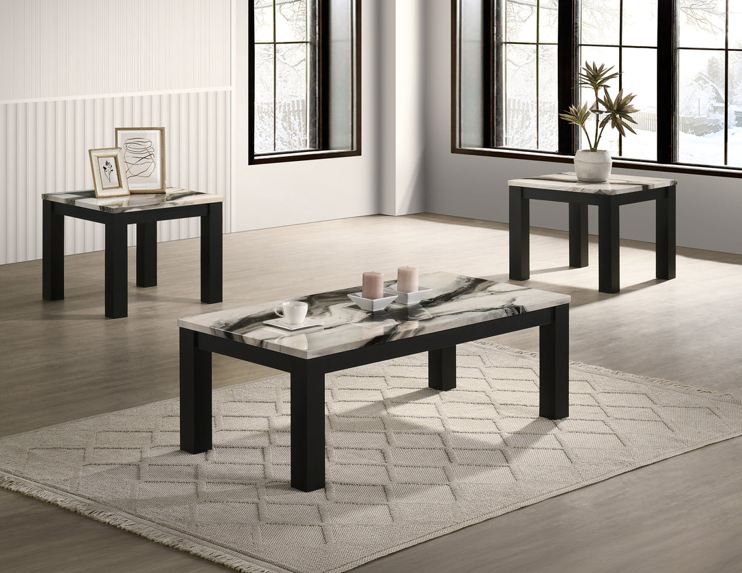 Ivy Faux Marble Brown Cocktail Set