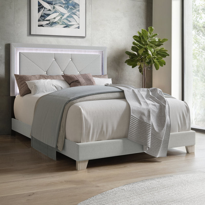 HH Silver LED Platform Bed