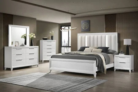 Cressida White LED Panel Bedroom Set