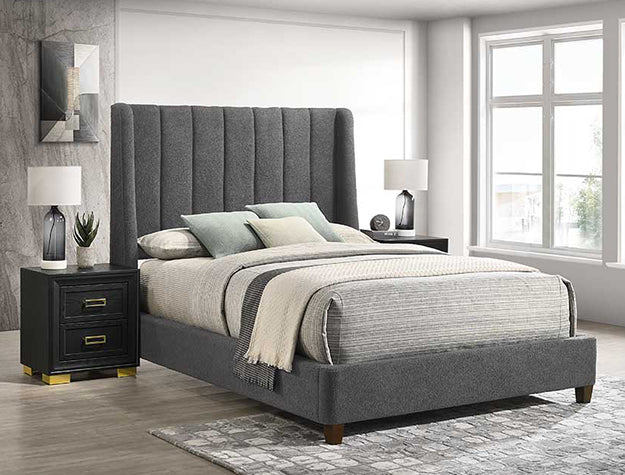 Agnes Boucle Charcoal Bed