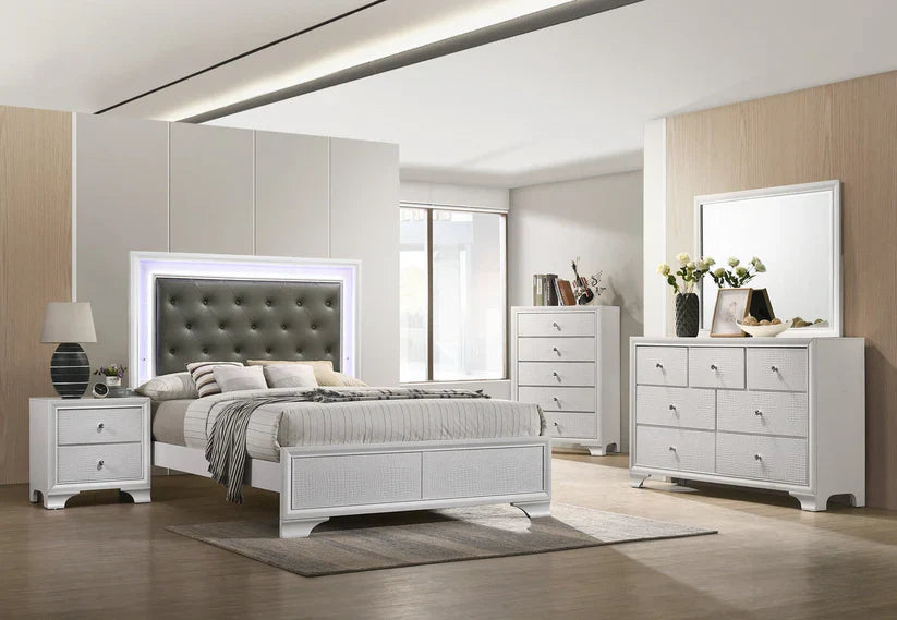 Lyssa Frost LED Upholstered Bedroom Set