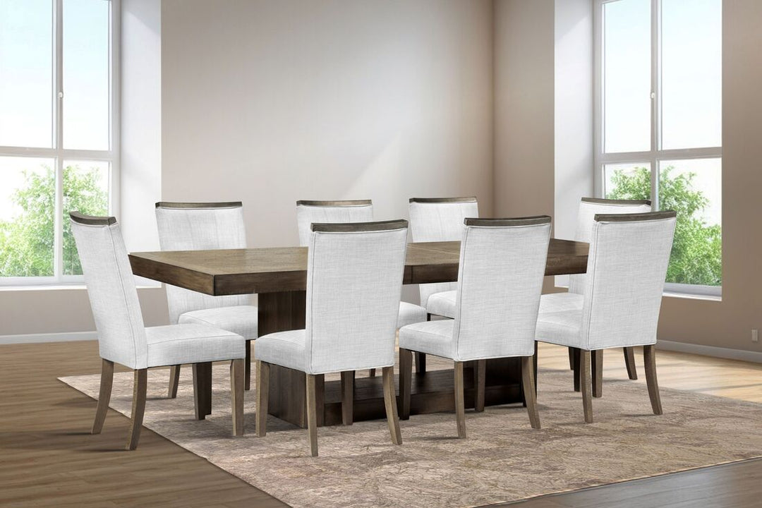 Sand/Brown 9-piece Dining Set