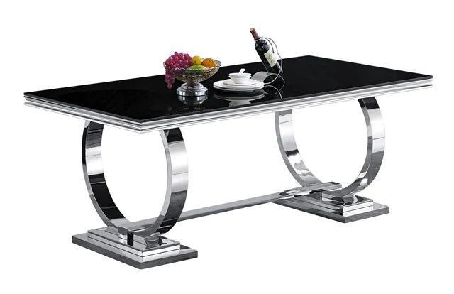 Betsy Chrome/Black 7-Piece Dining Set