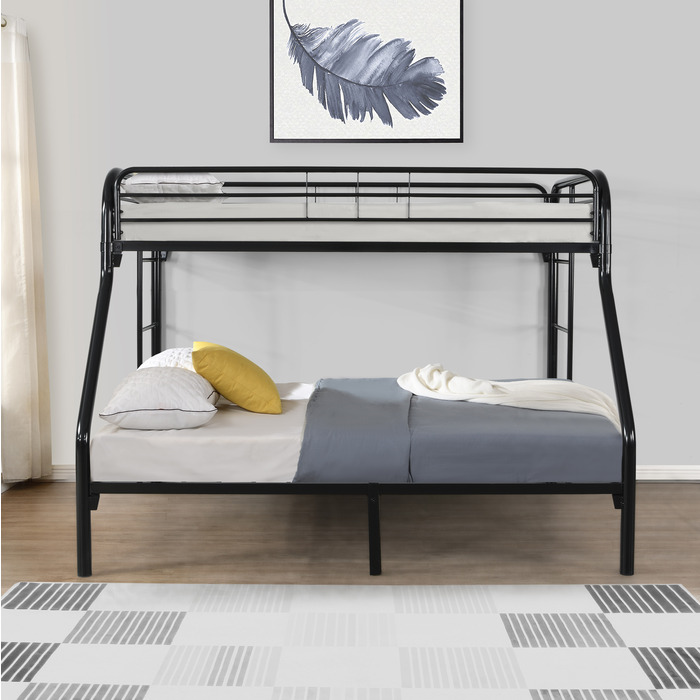 Black Metal Twin/Full Bunk Bed