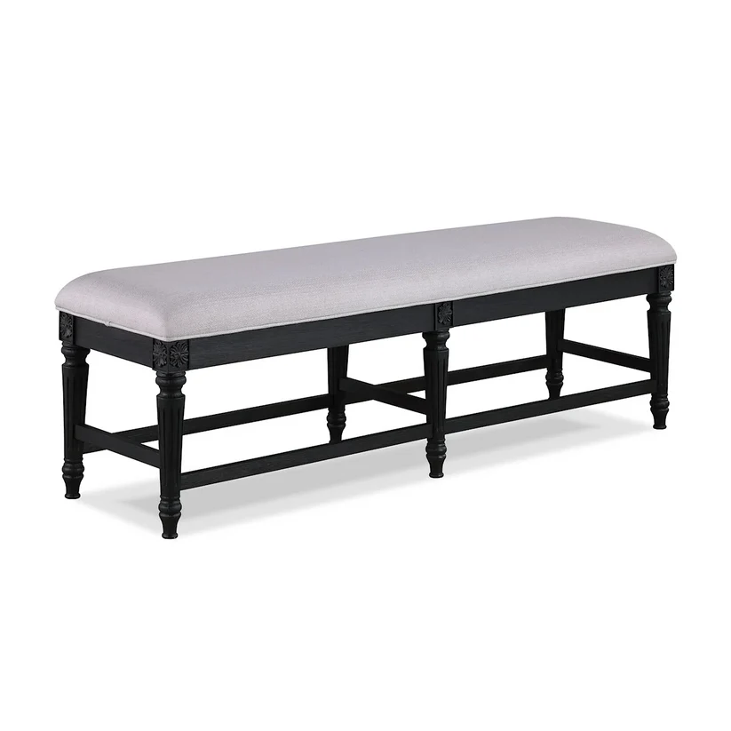 Kingsbury Black/Gray Dining Bench