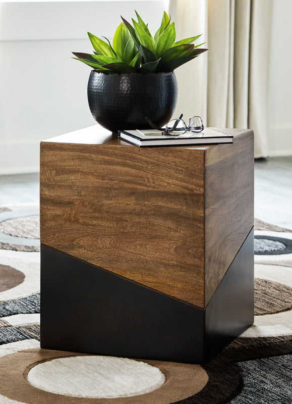 Brown/Gunmetal Accent Table