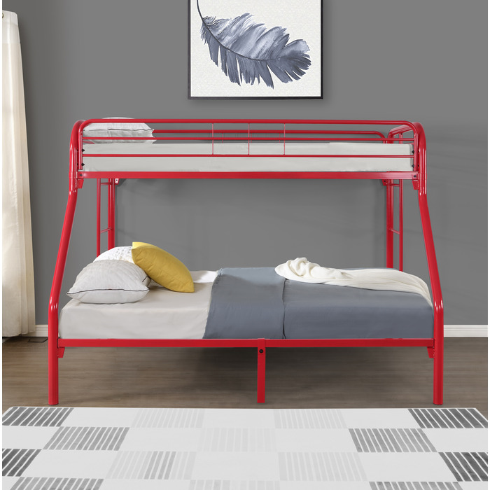 Red Metal Twin/Full Bunk Bed