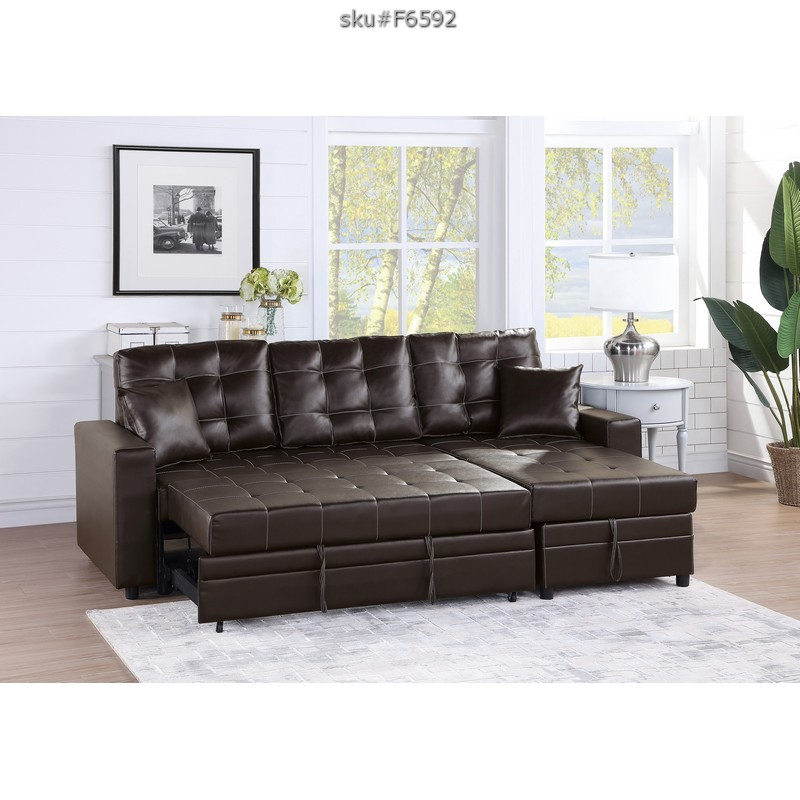 Espresso Sleeper Sectional Sofa