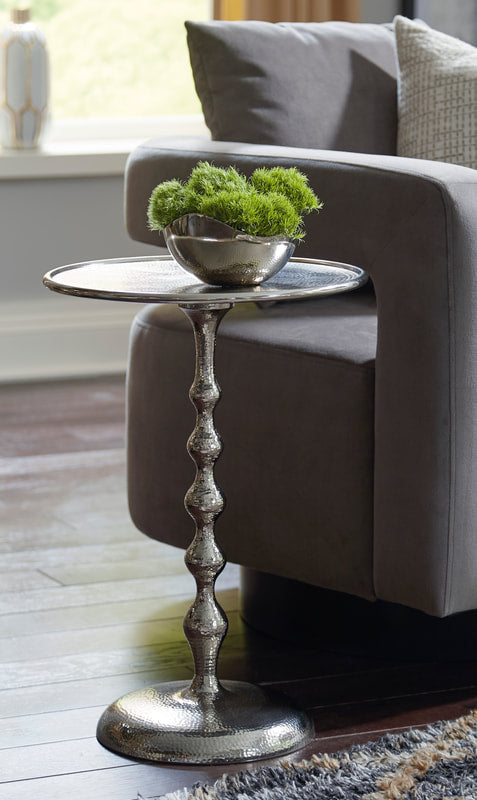 Silver Finish Accent Table