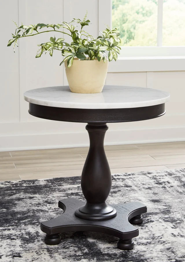 Black/White Marble Accent Table