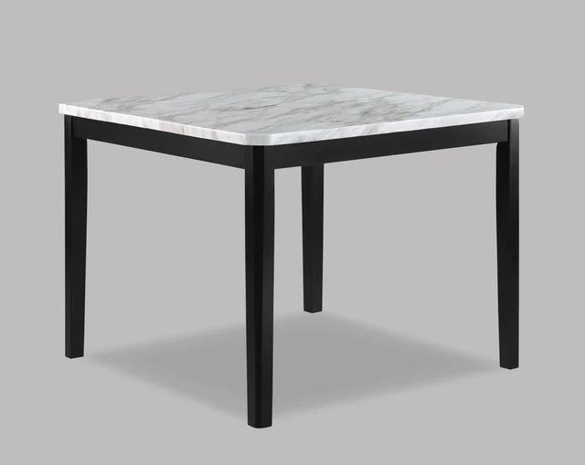 Pascal White/Black Faux Marble-Top Counter Height Table