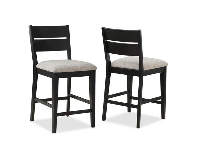 Mathis Black/Gray Counter Height Chair, Set of 2