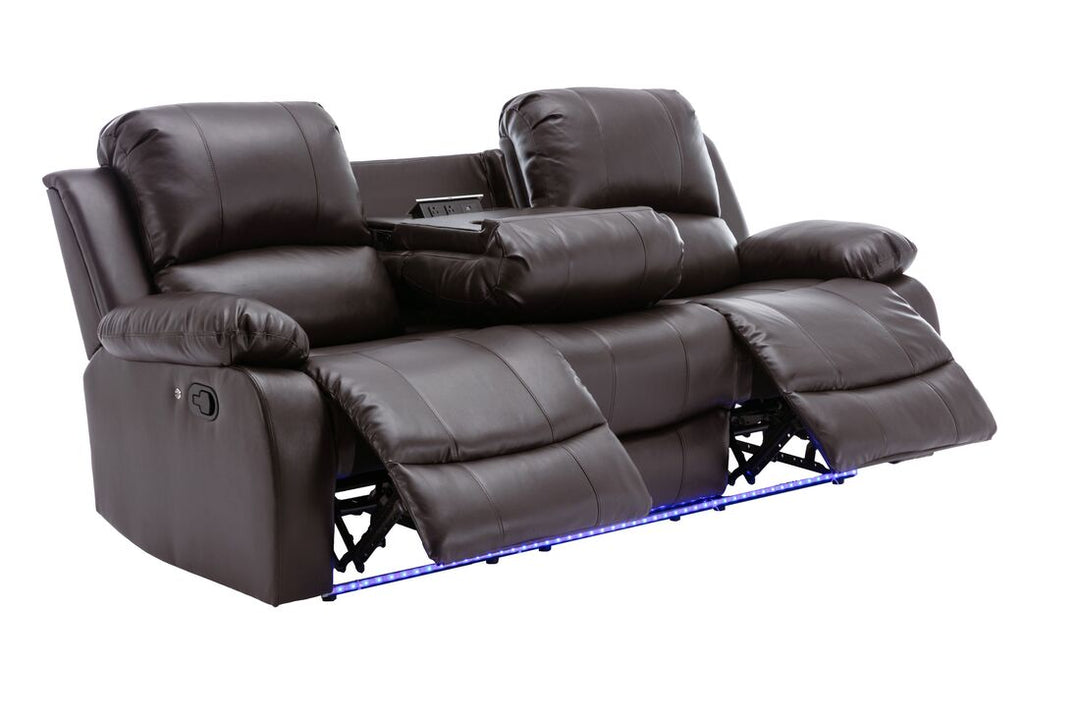 Daytona 3-Piece Brown Reclining Sofa Set