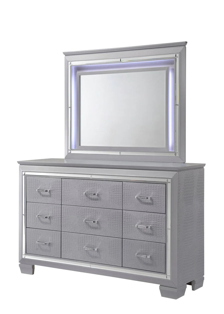 Lillian Silver LED Panel Bedroom Set