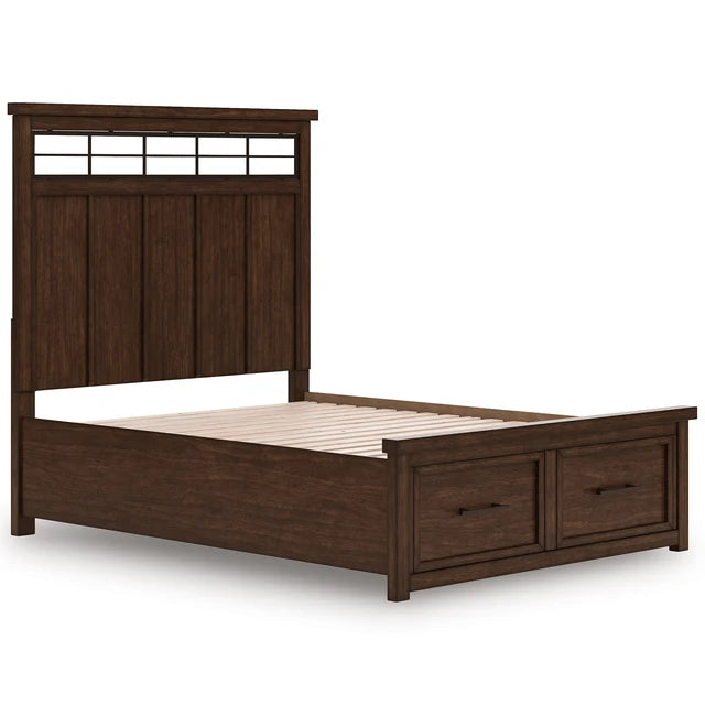 Brown 5-Piece Bedroom Set (Bed, Dresser, Mirror, Chest & Nightstand)