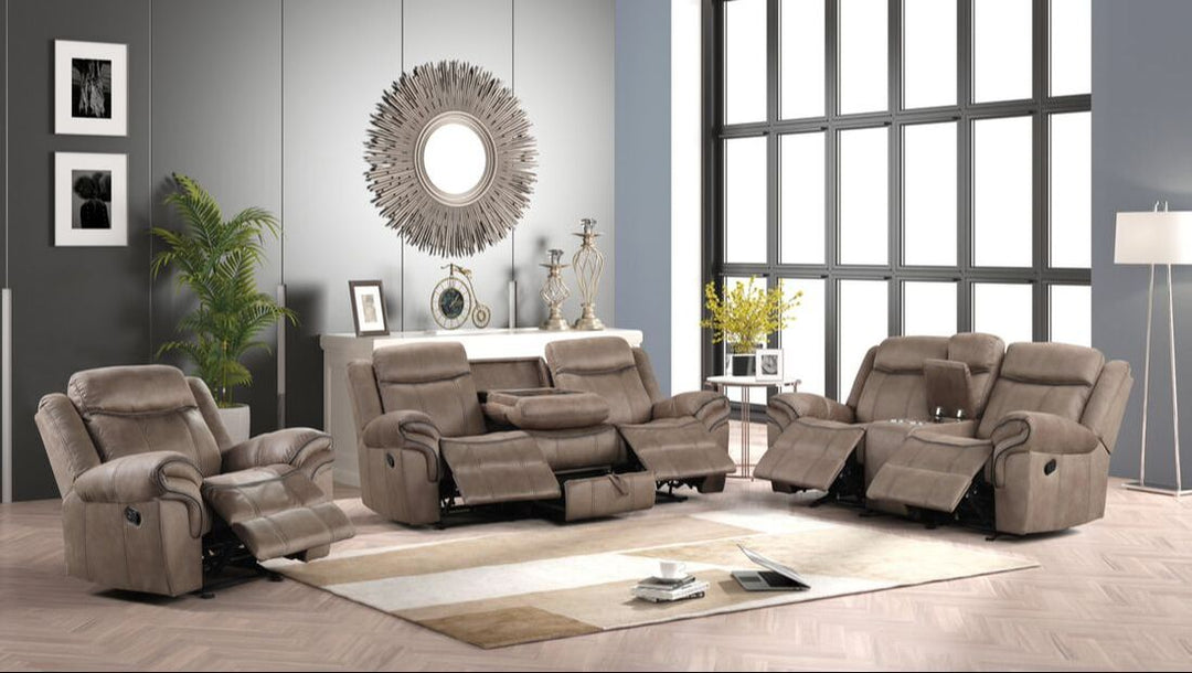 Andres Brown 3-Piece Reclining Sofa Set